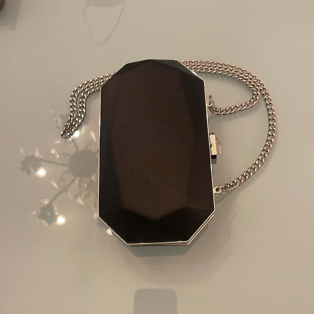 Black Satin Nine West Clutch - Picture 5 of 6
